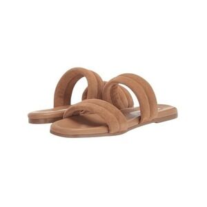 Steve Madden Wizen Sandal Tan Suede Textured Leather Slide Slip-On Flat 8
